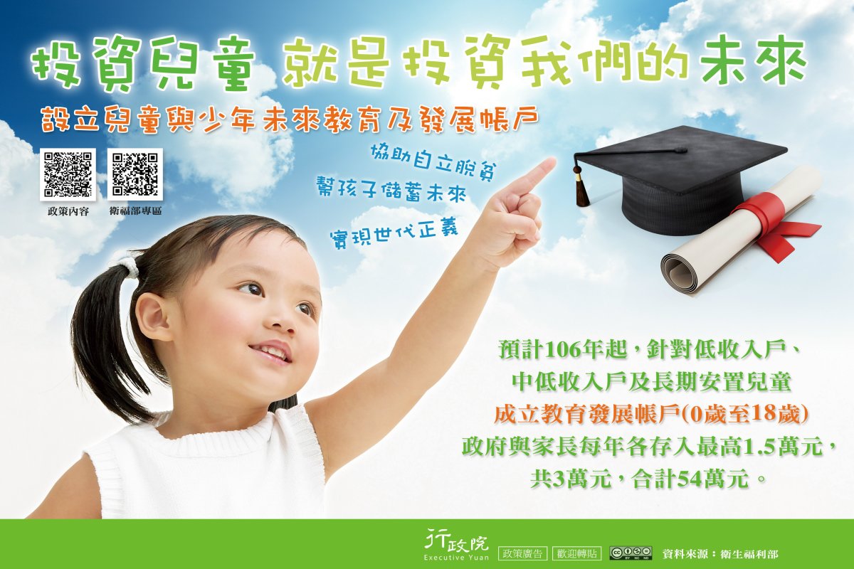 行政院「投資兒童 就是投資我們的未來」廣告