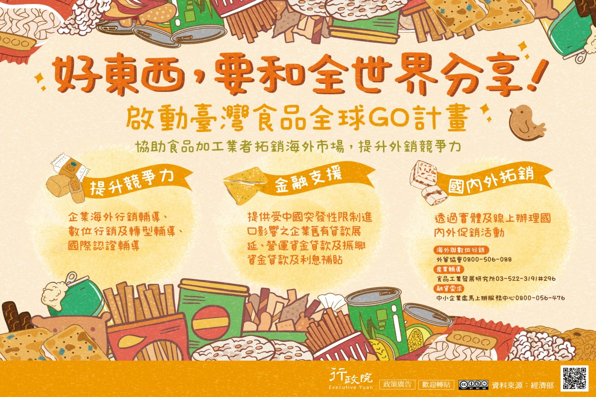 行政院「臺灣食品全球GO計畫」廣告