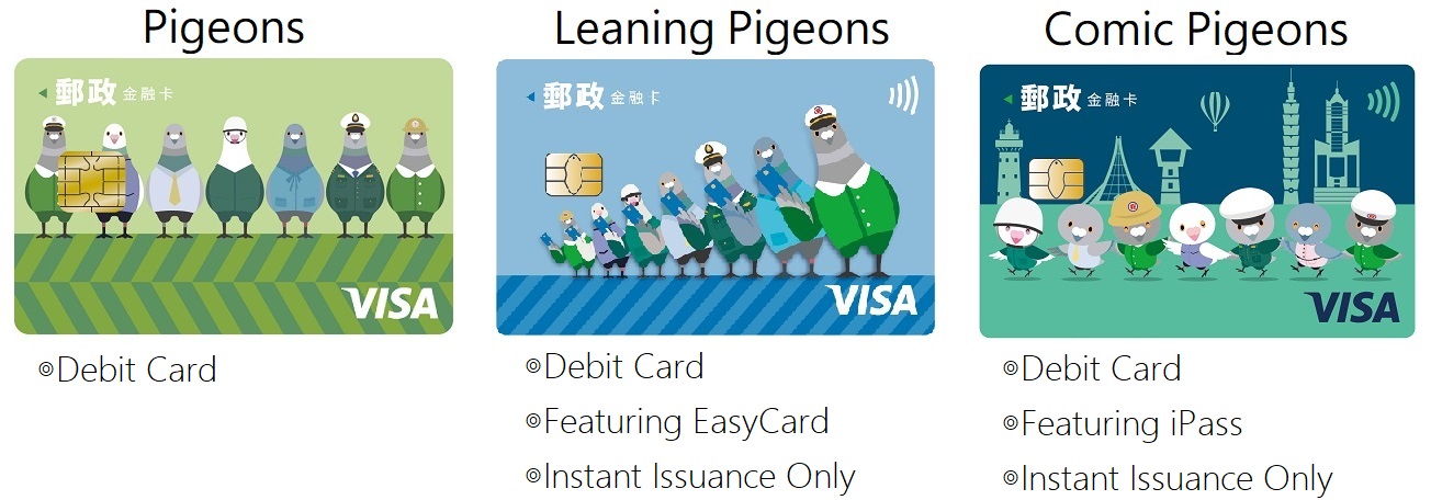 The wave-like symbol on the upper right of the card indicates contactless payments. Card number and validity (month/year) are shown on the front and/or back of various types of cards. Customer service hotline, signature column with CVV2 and account number are listed from top to down on the back. If there's an e-ticket image on the lower left, the nearby sixteen digits are its e-ticket number.
