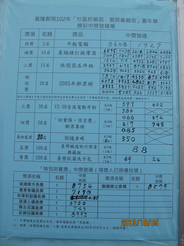 102.10.5基隆郵局102「社區好鄰居．郵局最麻吉」關愛社區嘉年華 