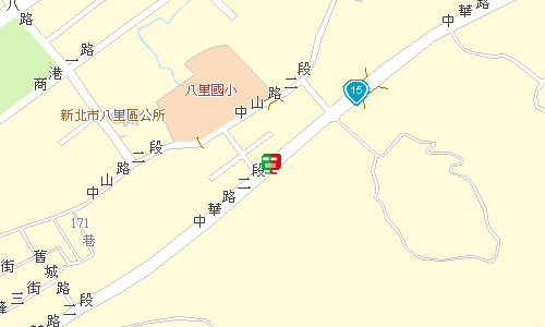 八里郵局(三重25支)地圖