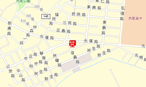 虎尾圓環郵局地圖