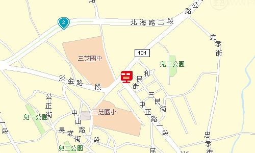 三芝郵局(三重33支)地圖