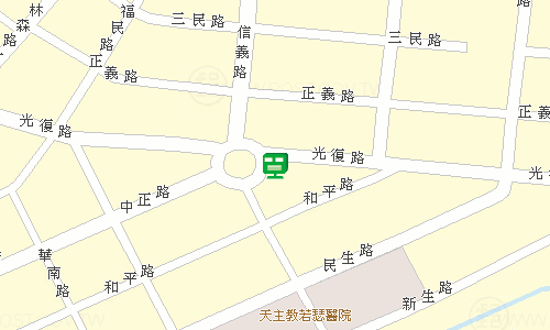 虎尾圓環郵局地圖