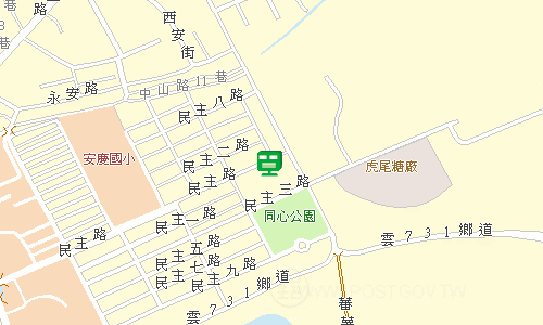 虎尾郵局地圖