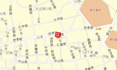 新化中山路郵局地圖