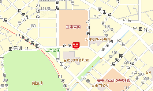 臺東郵局郵務科地圖