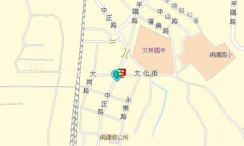 銅鑼郵局地圖