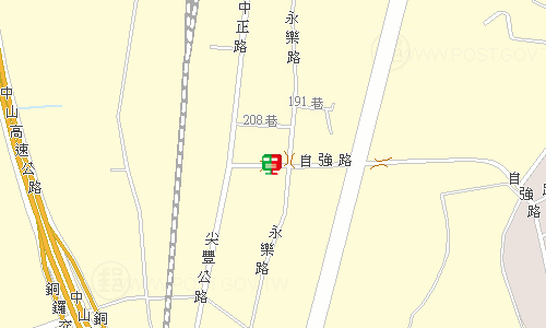 銅鑼郵局地圖