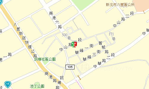 八里郵局(三重25支)地圖