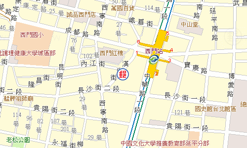 臺北漢中街郵局電子地圖