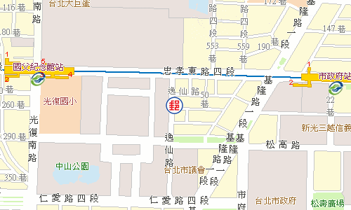 臺北逸仙郵局電子地圖