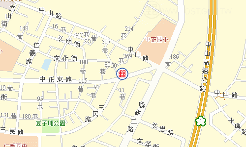 竹北中山郵局電子地圖
