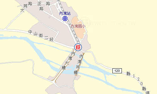 橫山內灣郵局電子地圖