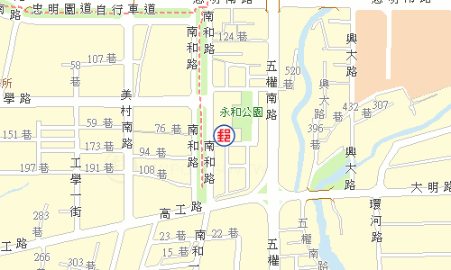 臺中南和路郵局電子地圖