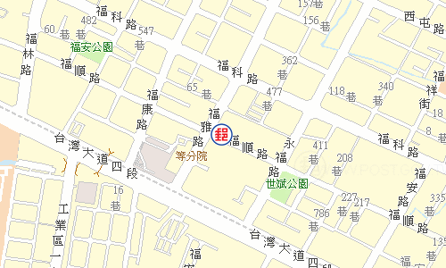 臺中福安郵局電子地圖