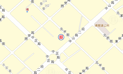 埔里北平街郵局電子地圖