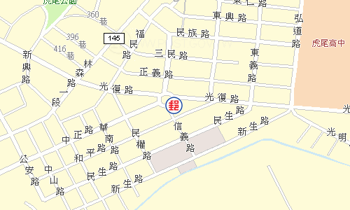 虎尾圓環郵局電子地圖