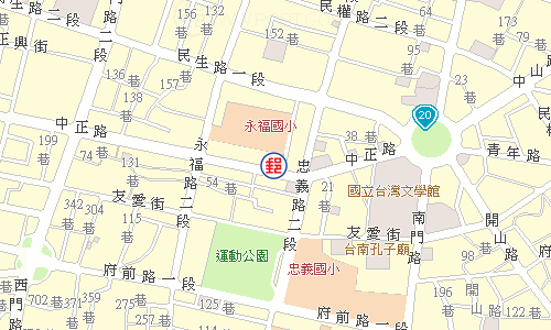臺南中正路郵局電子地圖