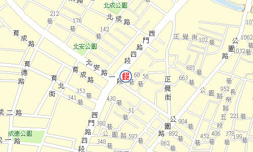 Tainan Beixiaobei Post Office emap