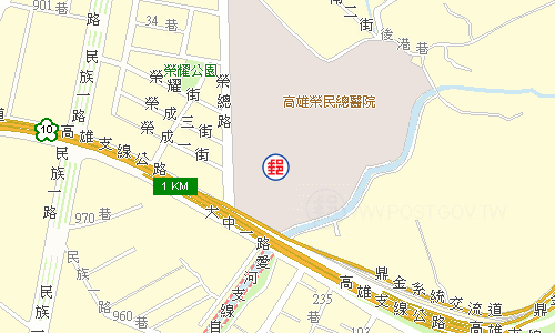 Zuoying Veterans General Hospital Post Office emap