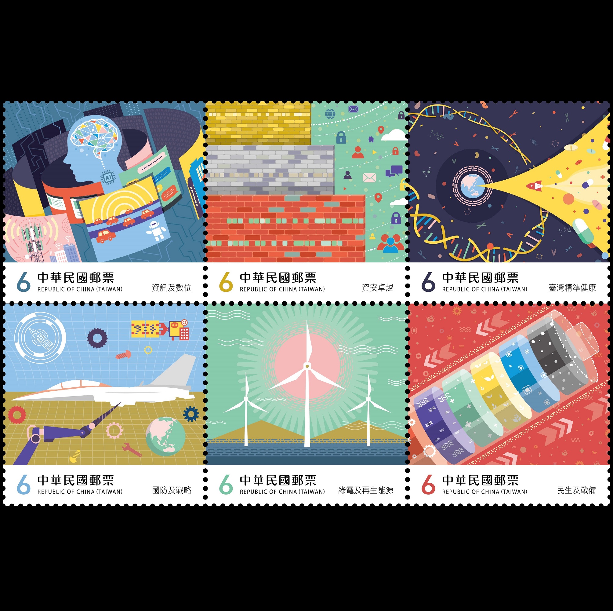 Core Industries of Taiwan Postage Stamps