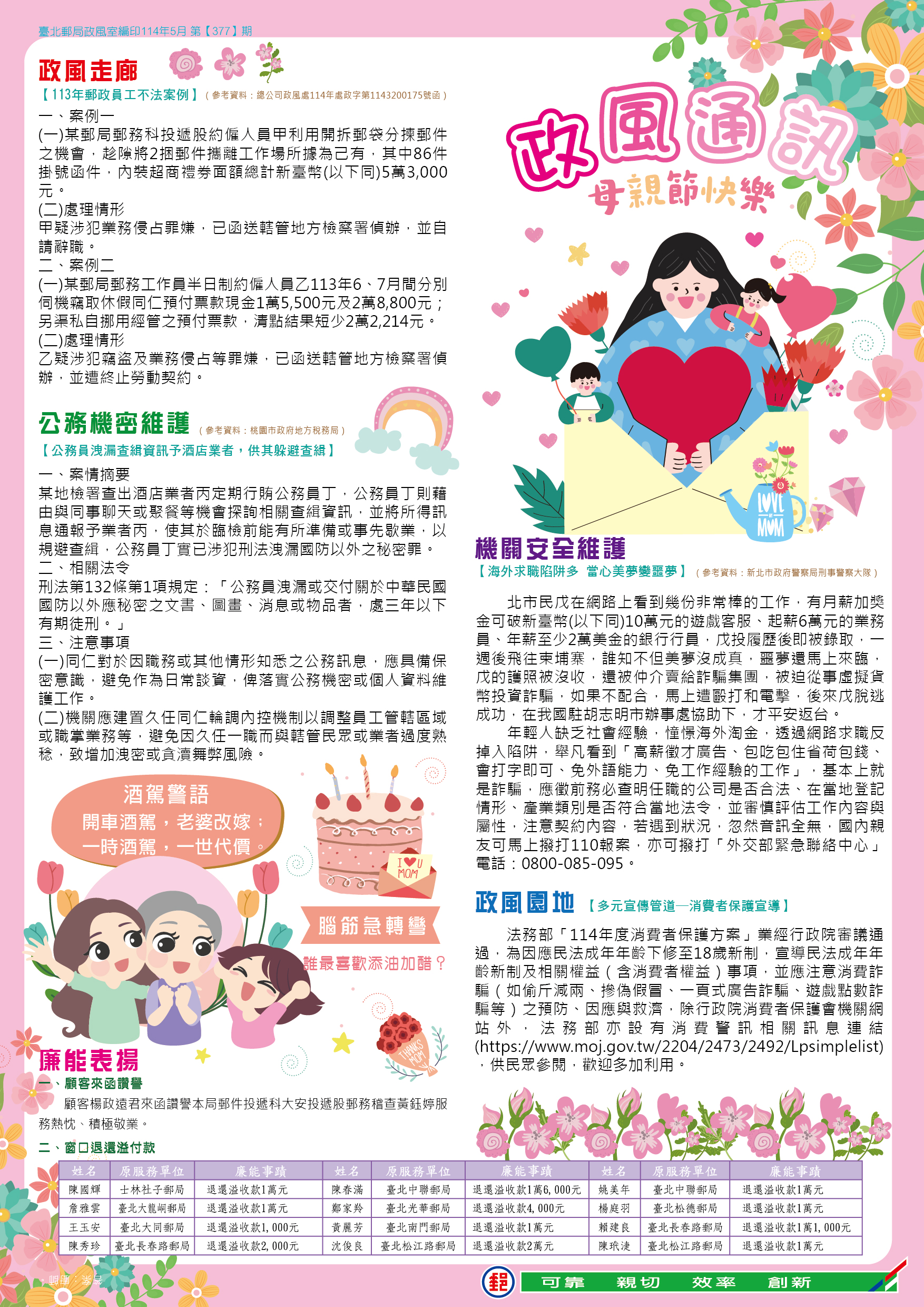 政風通訊 114年5月 第377期