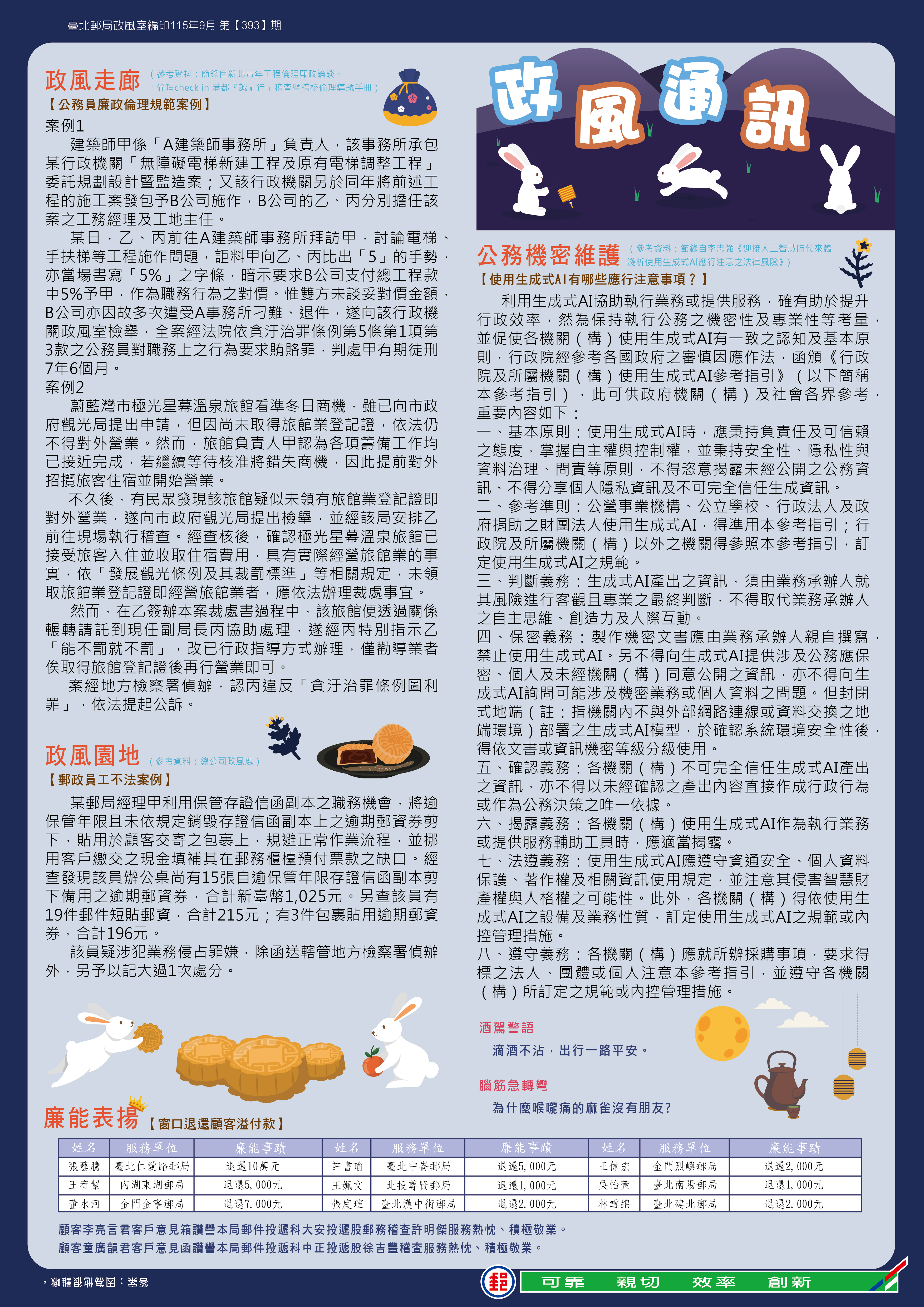 政風通訊 115年9月 第393期