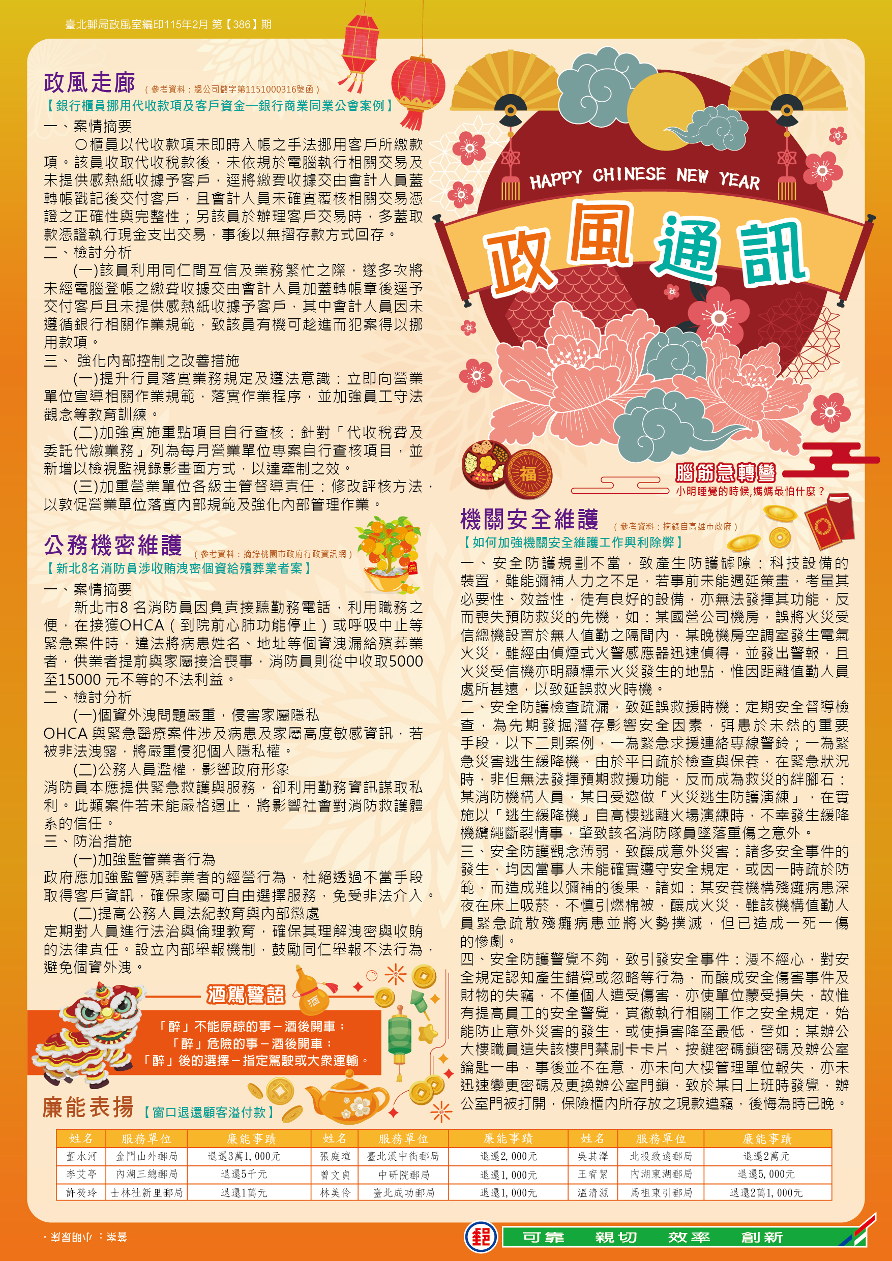 政風通訊 115年2月 第386期