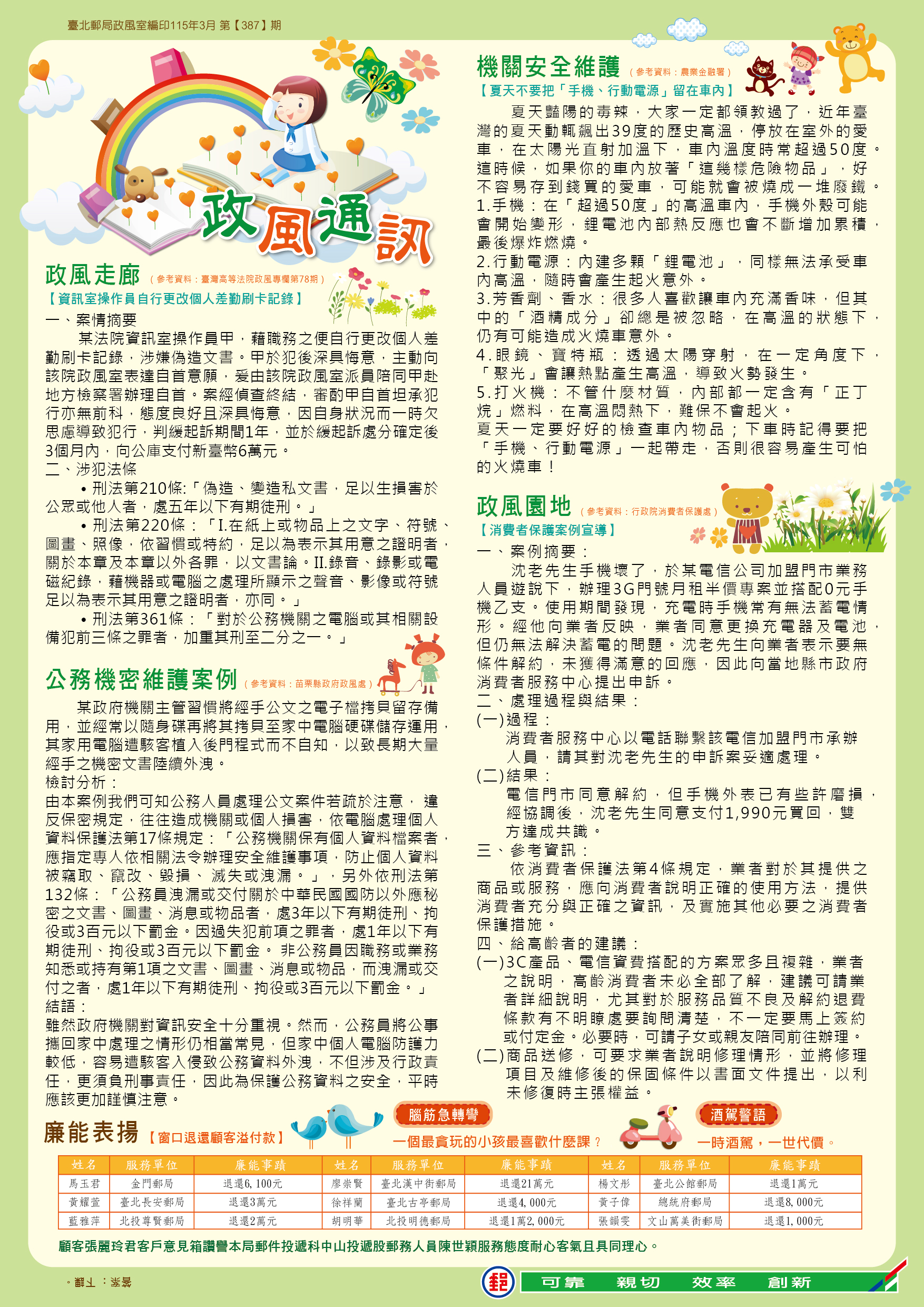 政風通訊 115年3月 第387期