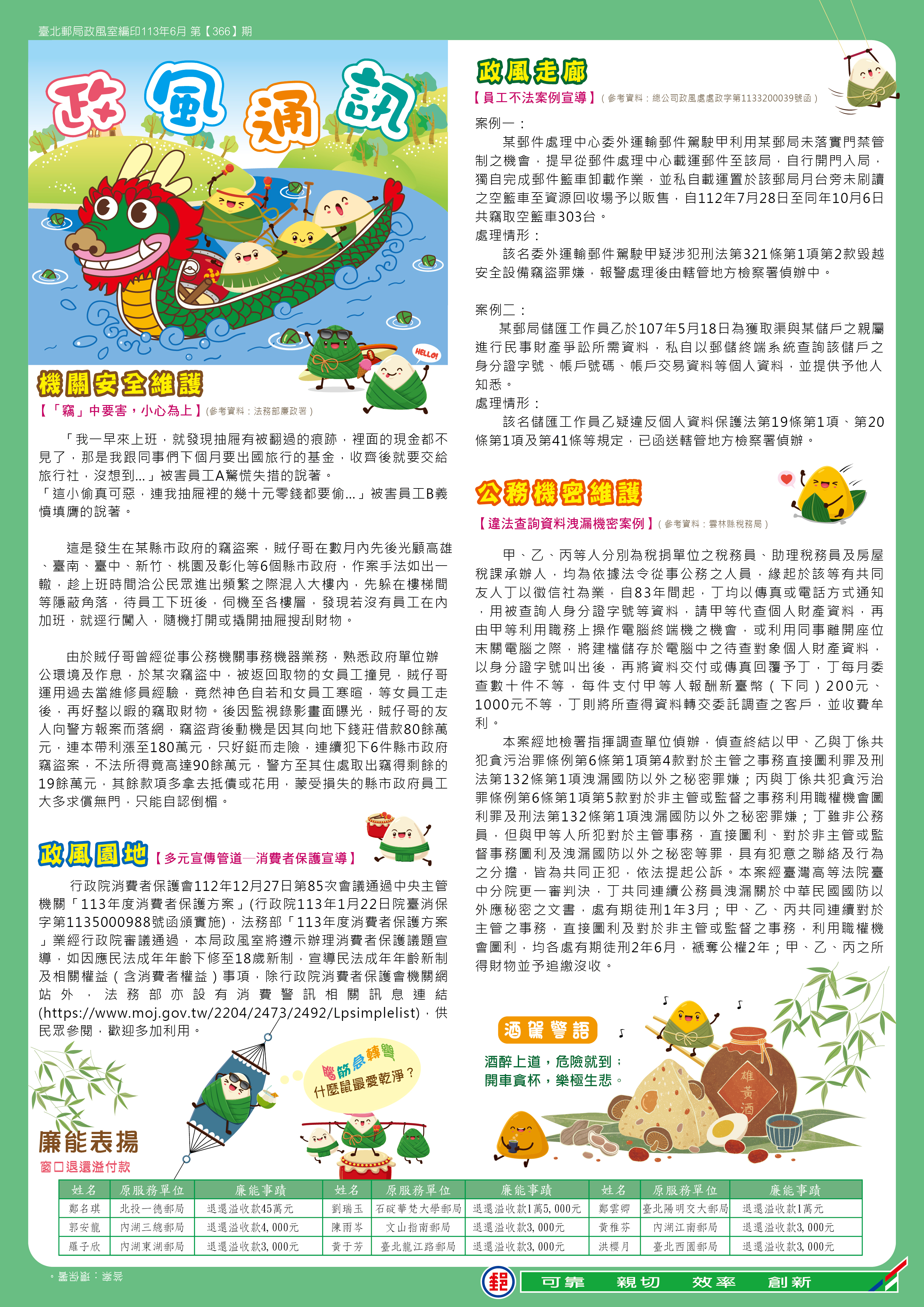 政風通訊 113年6月 第366期