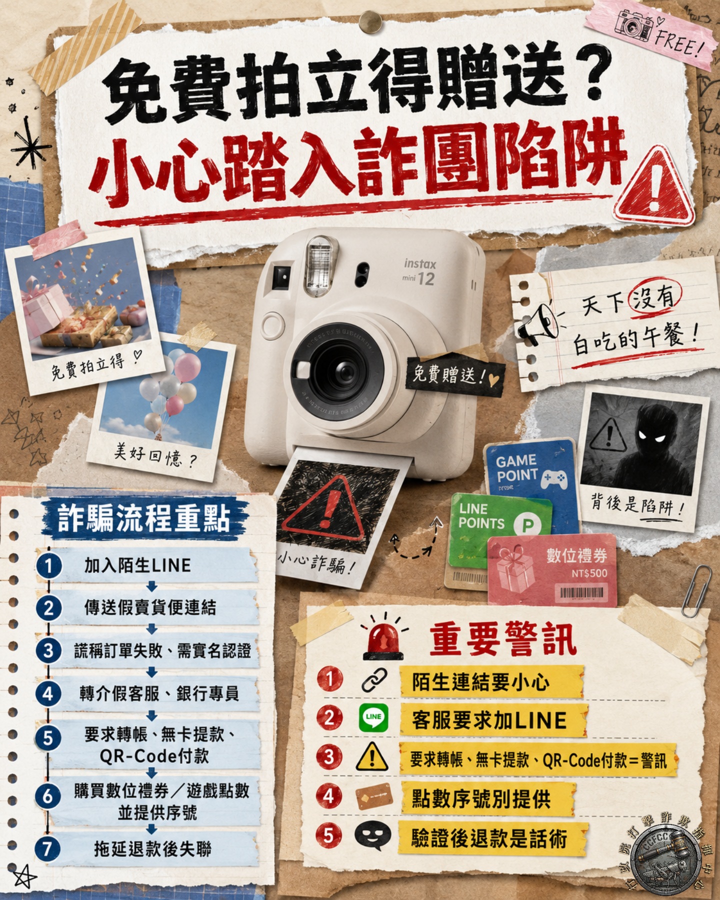 免費拍立得贈送陷阱