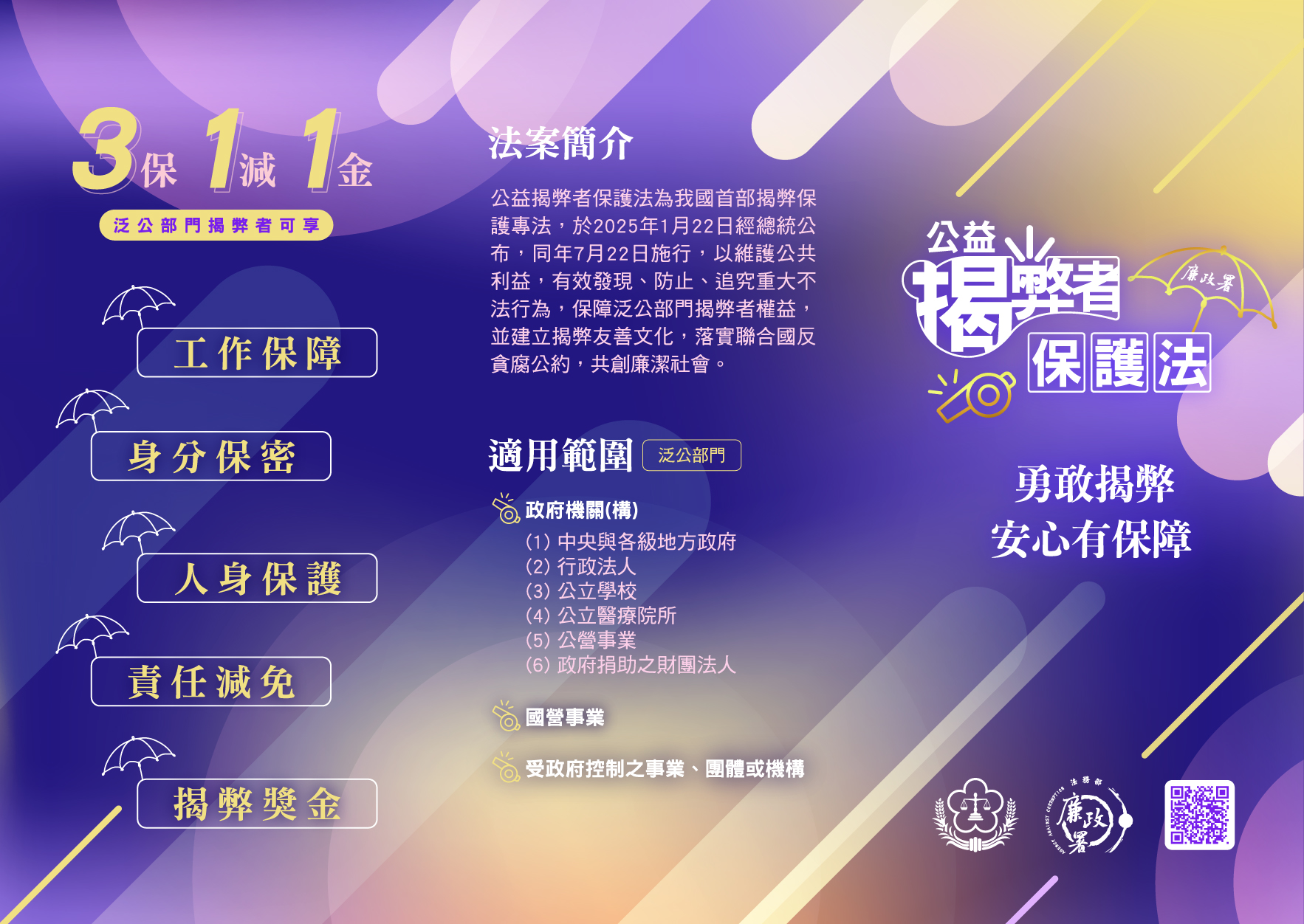 公益揭弊者保護法_法案簡介及適用範圍