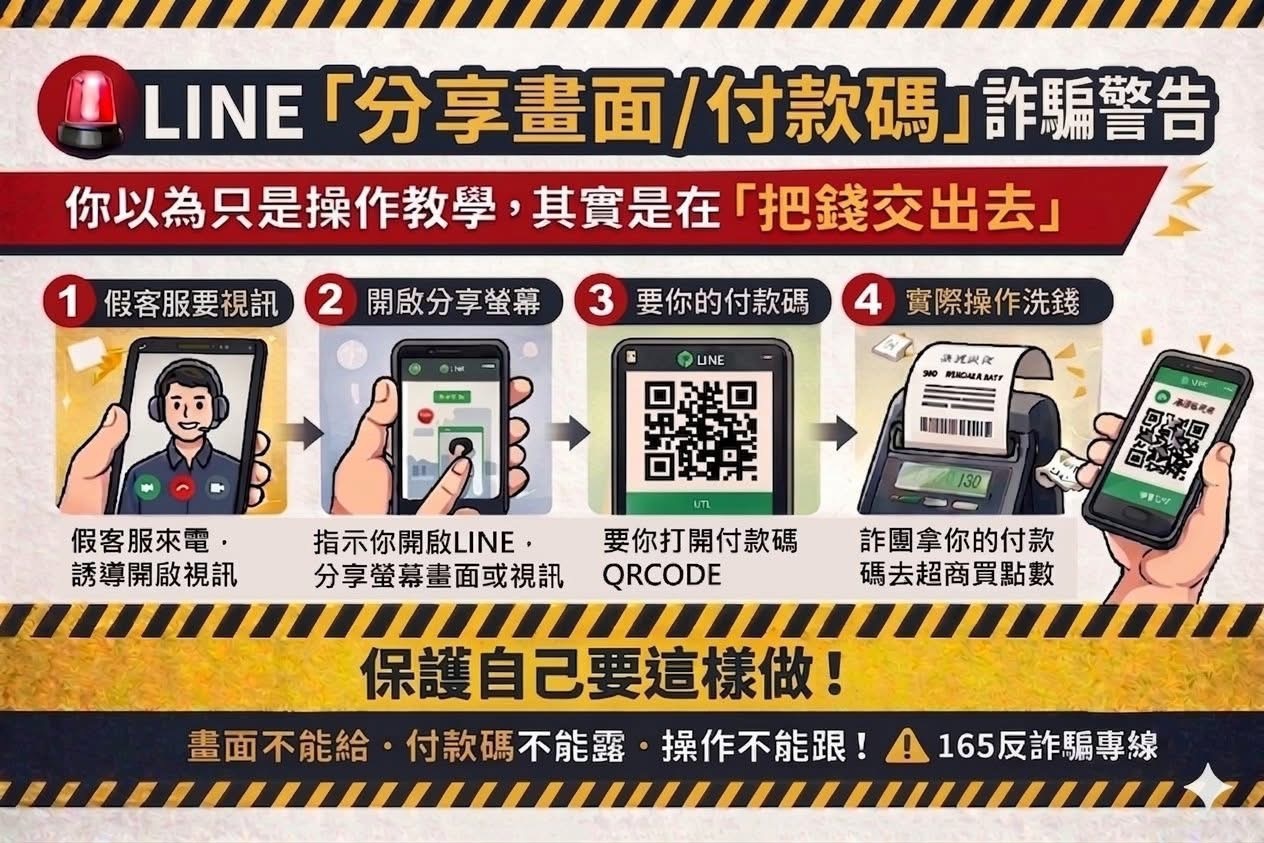 付款碼詐騙警告