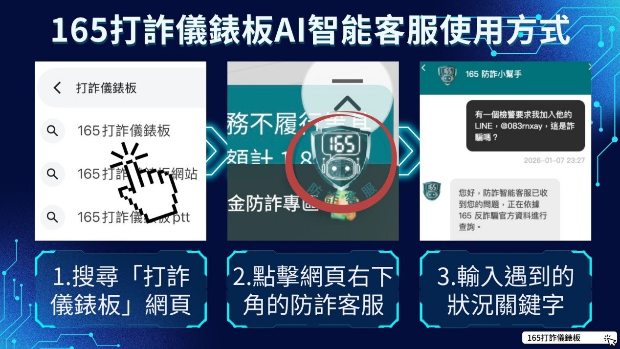 【165打詐儀錶板X AI科技】智能客服使用方式