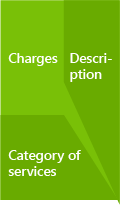 Right is Descriptions、Bottom Right is Charges、Left is Category of Services