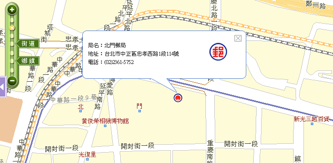 北門郵局地圖